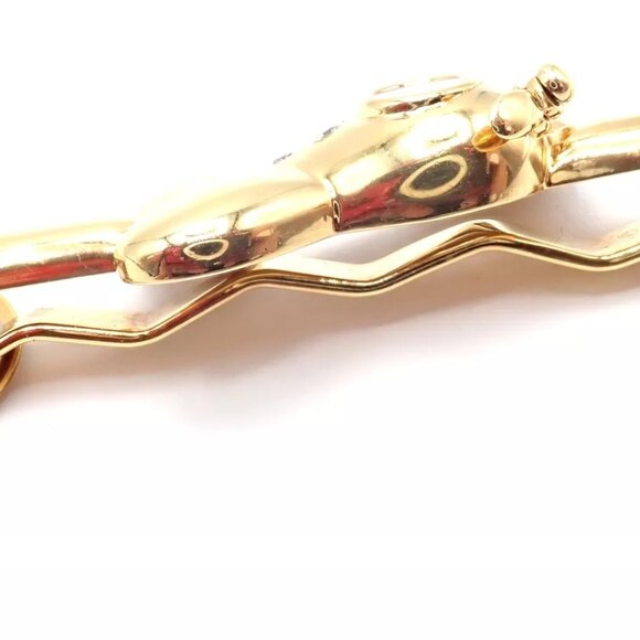 Authentic! Vintage Chopard 18k Yellow Gold Happy Diamond Airplane Tie Clip Clasp - Picture 9 of 10